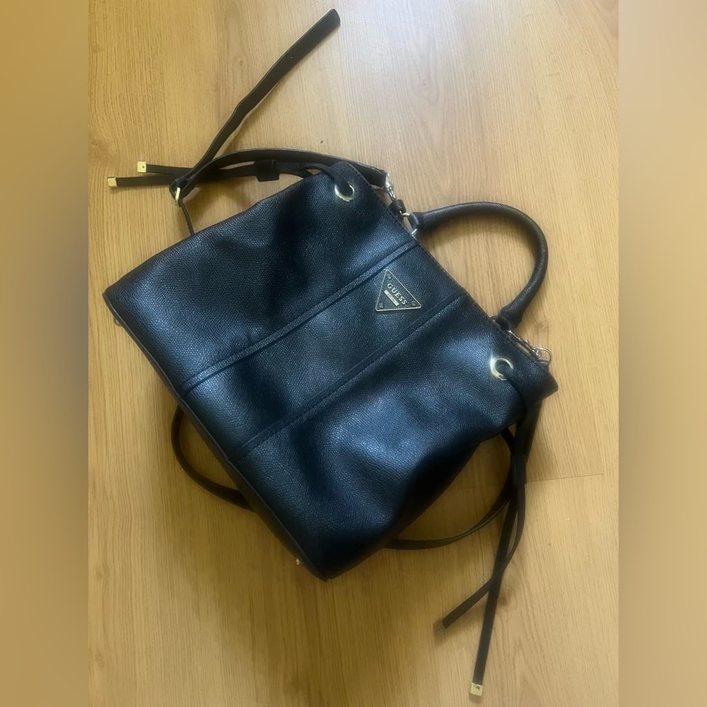 Guess Black Shoulder Bag with Silver Accents - Picture 8 of 8